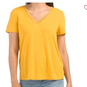 Nanette Nanette Lepore linen blend tee shirt 
Mango Mojito Yellow size Small